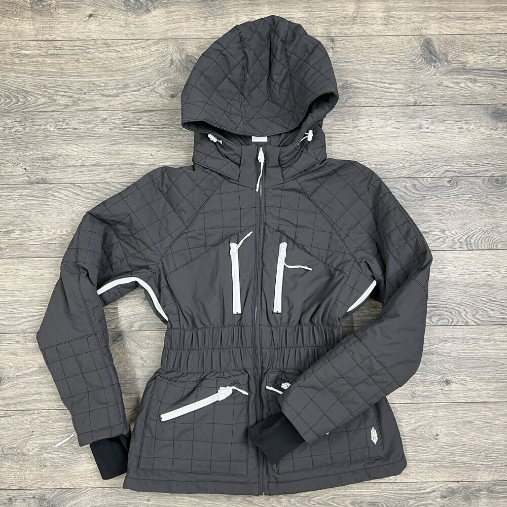Free People Ski Jacket Sz XL Womens Black White All Prepped FP Movement